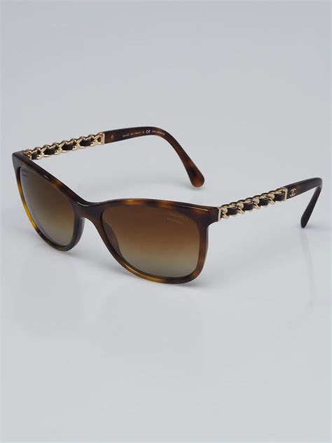 Chanel Tortoise Shell Acetate Frame Pearl CC Sunglasses